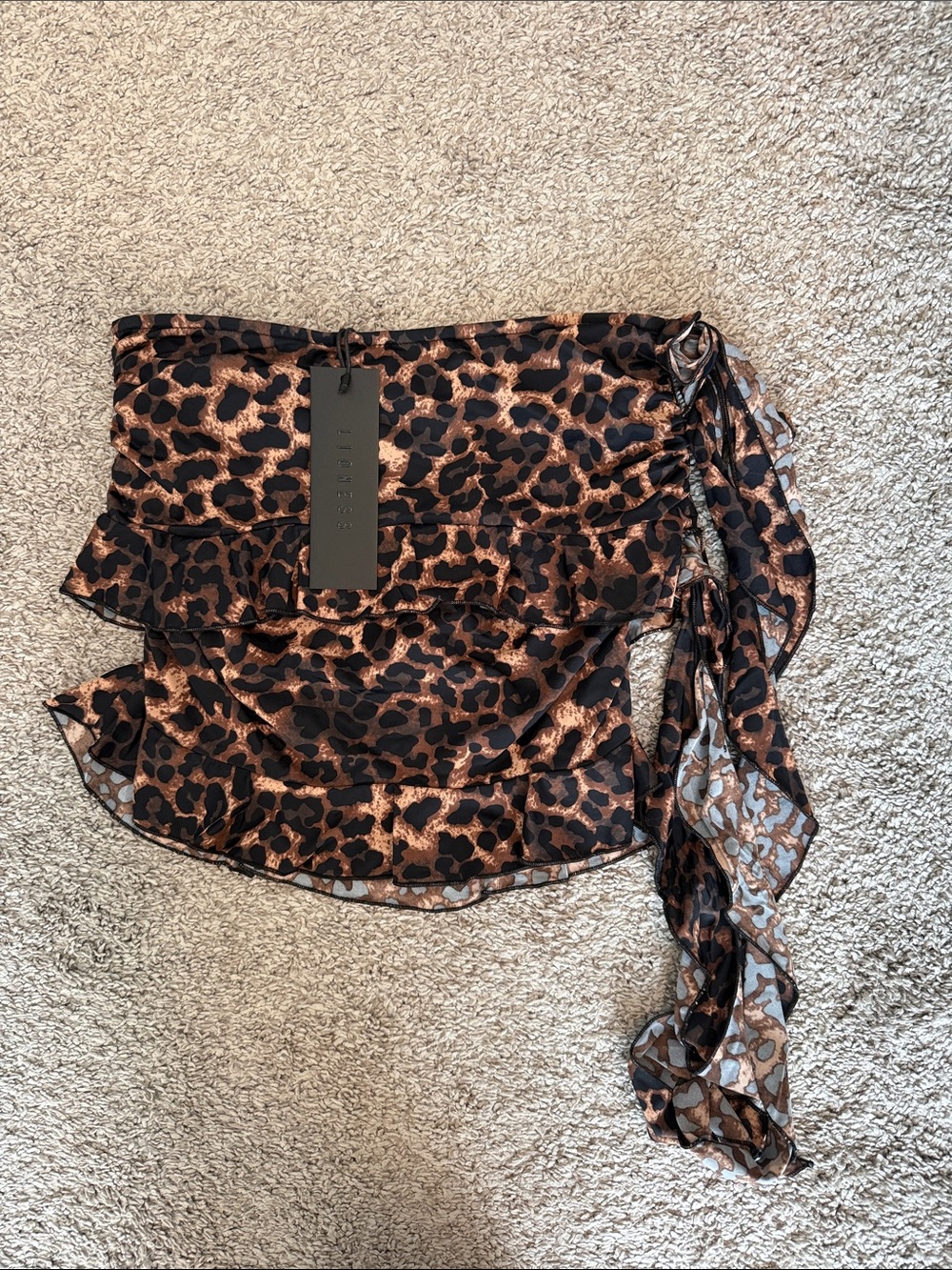 Lioness Leopard Print Wrap Skirt - Brown & Black